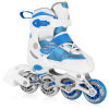 Spokey TONY Kolieskové korčule, bielo-modré, ABEC7 Carbon, veľ. 30-37