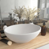 vidaXL Luxusné oválne umývadlo matné biele 40x33 cm keramické - Biela - 172691-106957