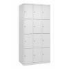 Skriňa uzamykateľná C+P Cabo-Plus, 3 oddelenia po 4 police, 900x500x1850 mm, biela