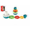 Roly Poly dinosaurus plast 16cm skládanka pyramida s kroužky se zvukem v krabičce 13x20cm 6m+