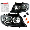 BMW 3 E90 E91 05-08 LAMPY predné svetlomety BLACK LED krúžky XENON look H7/H7