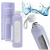 Motivačná sklenená fľaša na vodu 1l Wessper B1 BOROSILICATE Lavender