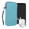 kwmobile Universal telefon Pouch Size XL - 6.7/6.8 - Neoprene smartphone Pouch with Zip - Water-Repellent Mobile Pouzdro na telefon - Sleeve in světle modrá
