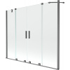 Mexen Velar Duo vaňová zástena, 2-krídla, posuvná, 200 x 150 cm, transparentná, pištoľová šedá kartáčovaná - 896-200-000-02-66