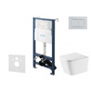 kielle Genesis New - Set predstenovej inštalácie, klozetu Arkas I, Vortex Rimless+, dosky softclose a tlačidla Gemini New III, lesklý chróm 30528SS80