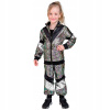 KOSTÝM METALICKÁ TEPLÁKOVÁ SÚPRAVA STRIEBORNÁ UNISEX 80 ROKOV SPORT 164