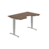 Hobis Pracovný stôl Motion Ergo, PO, 3S, 140x61-128x90 cm, orech/sivá