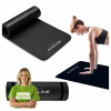 Fitness podložka na cvičenie jogy NBR hrubá čierna 180x60x1,5 cm