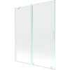 Mexen Velar, 2-krídlová posuvná vaňová zástena 140 x 150 cm, 8mm číre sklo, biely profil, 896-140-000-01-20