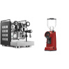 Rocket Espresso Appartamento, black/white + Eureka Helios 75, ferrari red
