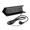 Elektrická zásuvka LEGRAND - POP UP (čierna matná - 3 x 230 V + 1 x USB A/C)
