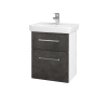 Dreja Umývadlová skrinka GO SZZ2 50 - N01 Biela lesk / Úchytka T04 / D16 Tmavý betón