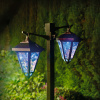 LED solárna lampa - svietnik - 137 cm - čierny - studená biela