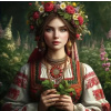 Diamantové maľovanie Norimpex 40x30 cm Slovanská žena v kvetinách
