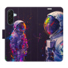 Flip pouzdro iSaprio - Samsung Galaxy A17 / A17 5G - Neon Astronaut 02 s kapsičkami na karty (Flipové knížkové pouzdro, obal, kryt iSaprio s přihrádkami na karty a motivem)