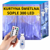 KURTYNA LED lampy USB 300 LED 3x3 m diaľkové ovládanie 6500K