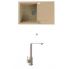 Alveus CADIT 20 SET kuchynský granit. drez so sifónom 79x50 + batéria AFRA - Beige CADIT20G55+AFRA55