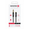 Audio Kábel Swissten Textile 3,5 mm JACK (samec) - 3,5 mm JACK (samica) 1,5 m Čierny 73501102