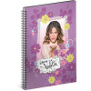 Presco Group Špirálový blok Violetta Flowers linajkovaný A5