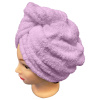 Rýchloschnúci froté turban na vlasy, fialový lila