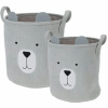 H&S Decoration Úložný kôš Koala, sada 2ks, 25x25 cm + 30x30 cm, sivá