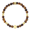 Manoki Korálkový náramek Ignazio - 6 mm Tygří Oko, chirurgická ocel BA1132GA Hnědá 20 cm