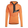 adidas Techrock Ultralight Half Zip Hooded Fleece Jacket Mens Impact Orange XS