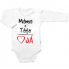Body dlhý rukáv s vtipným textom Baby Nellys, Máma+Táta, biele, veľ. 80, 80 (9-12m)