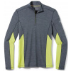 Pánske outdoorové tričko Smartwool M Merino Sport s dlhým rukávom 1/4 Zip Charcoal heather-dark citron S