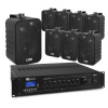 Power Dynamics inštalačný set reproduktorov - Set 8 reproduktorov a zosilňovača - Bluetooth - 100V - Čierna