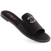 Comfortable flip-flops with rhinestones S.Barski W OLI258A, black (197450) RED 40