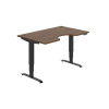 Hobis Pracovný stôl Motion Ergo, PO, 3S, 140x61-128x90 cm, orech/čierna