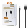 Aligator datový kabel s prodlouženým konektorem micro USB, 2A, délka 1 m, černá