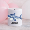 Domovi Biela keramická pokladnička s menom Žralok 9cm