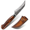 IZMAEL Damaškový kuchynský nôž MASTERPIECE Mikazuki Hnedá 8.5 cm