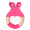 Bo Jungle B Teether Animal Wood Pink Rabbit růžová