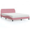 vidaXL Posteľný rám s matracom ružový 140x190 cm zamat - Ružová - 143009-88955