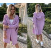 Fashionweek Dámsky luxusný pletený kabát, kardigan s kapucňou BETI Farba: vřes-lila