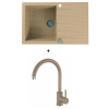 Alveus CADIT 20 SET kuchynský granit. drez so sifónom 79x50 + batéria ROXA - Beige CADIT20G55+ROXA55