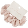Cotton and Sweets Ľanová gumička s čipkou púdrovo ružová