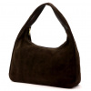 Dámska hnedá semišová kožená kabelka cez rameno Luka 26-050 44 x 23 x 13 cm