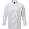 Premier Rondon Coolchecker PR 903, kuchařský, dlouhý rukáv, unisex COT39090300114-white Bílá 4XL