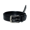 Čierny kožený opasok pre mužov, 125 cm