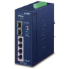 Planet IGS-624HPT Priemyselný Switch 4x 1Gb RJ-45 + 2x 1Gb SFP, PoE+ 802.3at 36/120W, IP40, DC12-56V, -40/+75°C, fanless