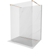 Mexen Kioto, priechodná sprchová zástena Walk-in 125 x 200 cm, 8mm číre sklo, profil ružové zlato, 800-125-002-60-00