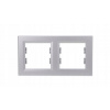Dvojitý rámik Schneider Electric strieborný