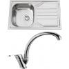 Set Sinks (dřez Okio 800 V 0,7 mm matný + baterie Evera Chrom - lesklý) OK800VEVCL