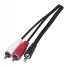 Emos 2333153030 audio kábel 3 m 2 x RCA 3.5 mm čierny