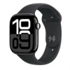Apple Watch Series 10 GPS+Cellular 46mm Klavírno čierne hliníkové telo - Čierny športový remienok (M/L) / 160-210 mm