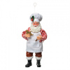 Clayre & Eef Závesná vianočná dekorácia Santa Claus cukrár držiaci perníček - 9*6*17 cm - Clayre & Eef